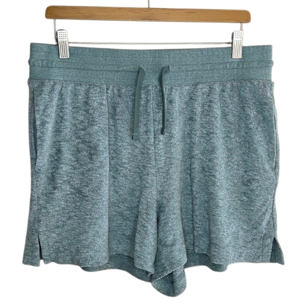Old Navy Sage Green High Waisted Slub Knit Terry Lounge Shorts Size Large